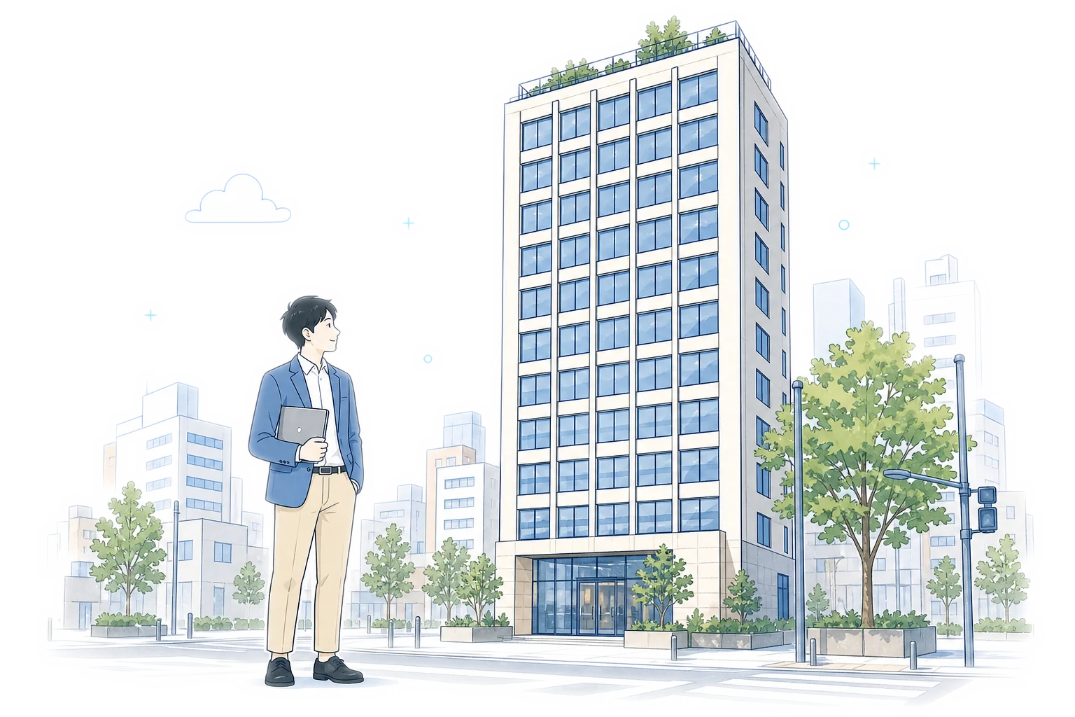 街と会社を表すイラスト